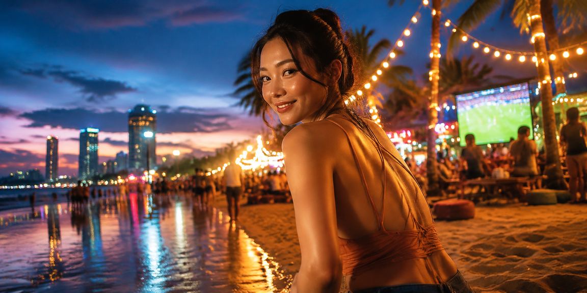 Người chơi cá cược bóng đá tại Đà Nẵng bên bờ biển