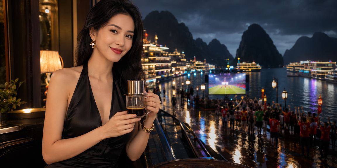 Người dùng tại Hạ Long nhâm nhi cà phê xem kết quả xổ số buổi chiều trên di động