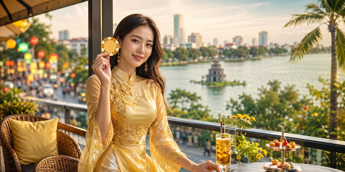 Người dùng Hà Nội theo dõi cá cược thể thao trong trang phục truyền thống
